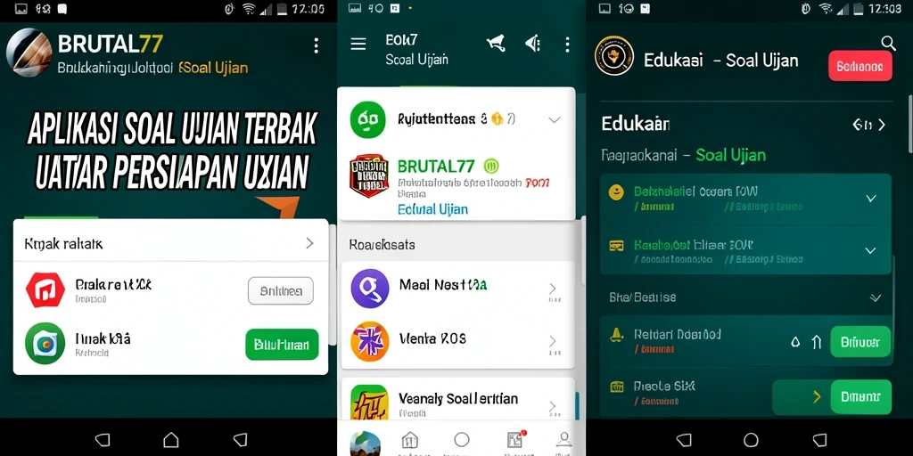 Tampilan antarmuka aplikasi BRUTAL77 yang intuitif untuk Soal Ujian.