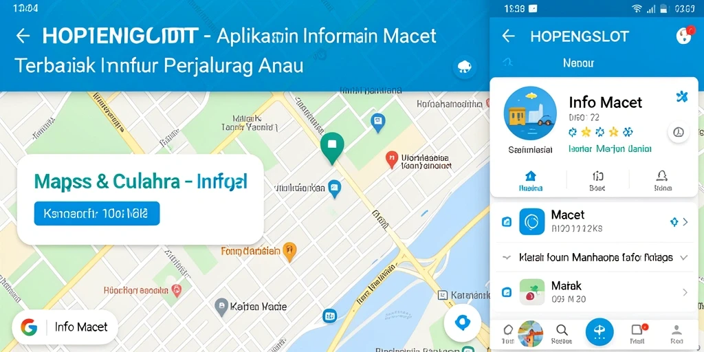 Antarmuka aplikasi HOPENGSLOT menampilkan informasi kemacetan dan cuaca secara jelas.