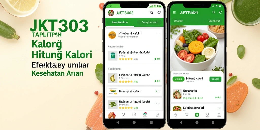 Tampilan antarmuka pengguna aplikasi JKT303 untuk menghitung kalori.