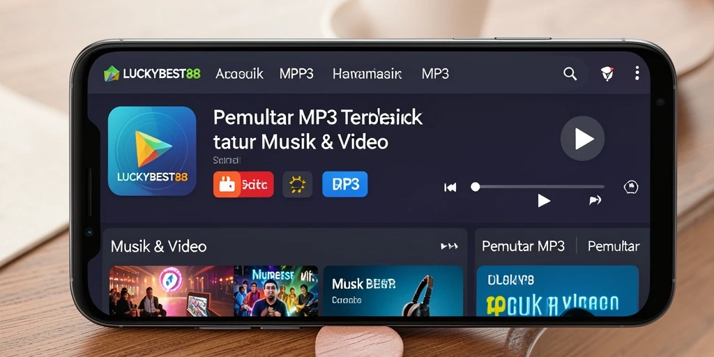 Antarmuka LUCKYBEST88 yang sederhana dan menarik untuk Pemutar MP3.