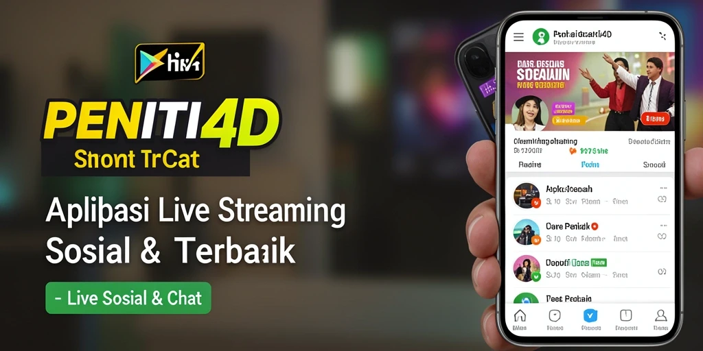 Tampilan antarmuka aplikasi PENITI4D untuk Live Streaming yang interaktif.
